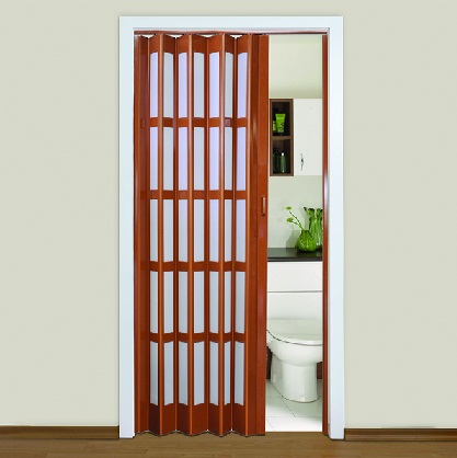 puerta plegable para divisiones de ambientes ccon ventanas acrilicas